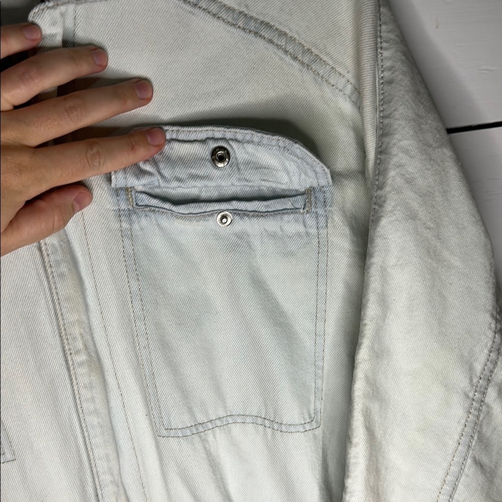 Free People We The Free Sammie Denim Boho Coveralls Medium - Picture 3 of 9